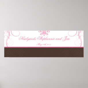 22.5"x7.5" Personalised Banner Pink Chandelier Poster