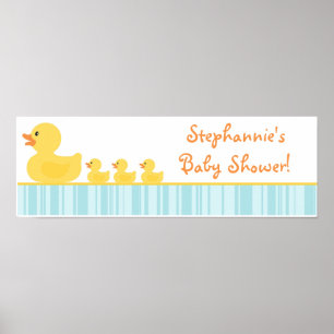 22.5"x7.5" Personalised Banner Rubber Ducky Bubble Poster