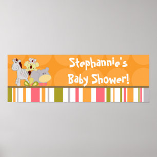 22.5"x7.5" Personalised Banner Tropical Punch Girl Poster