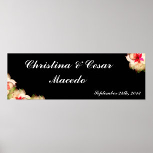 22.5"x7.5" Personalised Colourful Lotus Flower bla Poster