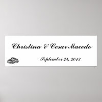 22.5"x7.5" Personalised His/Hers Diamond Wedding B