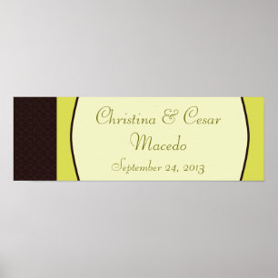 22.5"x7.5" Personalised Light/Olive Green Chandeli Poster