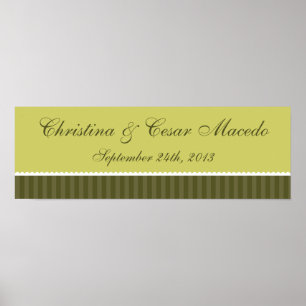 22.5"x7.5" Personalised Martini Olives Green Strip Poster