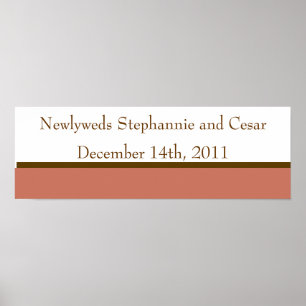 22.5"x7.5" Personalised Pink/Brown Mason Jars Poster