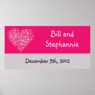 22.5"x7.5" Personalized Banner Pink Floral Petals Poster