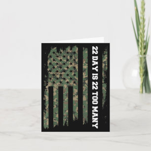 22 A Day Veteran Lives Army Suicide Awareness  Card