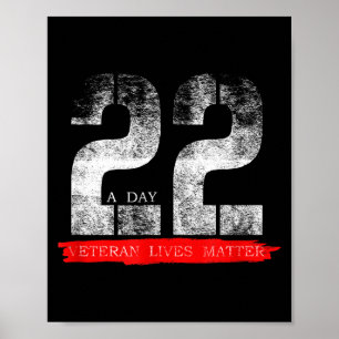 22 A Day Veteran Lives Suicide Awareness Poster