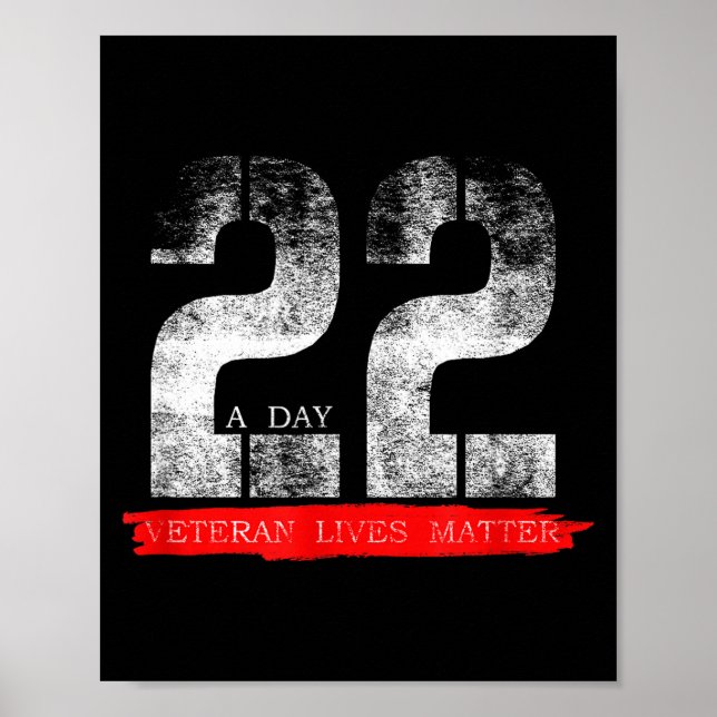 22 A Day Veteran Lives Suicide Awareness  Poster (Front)
