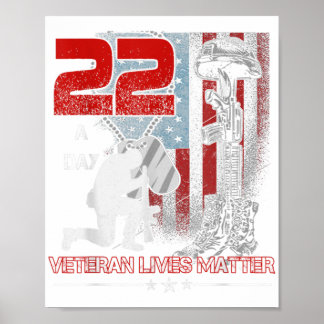 22 a Day Veteran - Memorial Day Veteran Suicide Ap Poster
