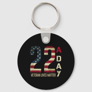 22 A Day - Veteran Suicide Awareness Key Ring