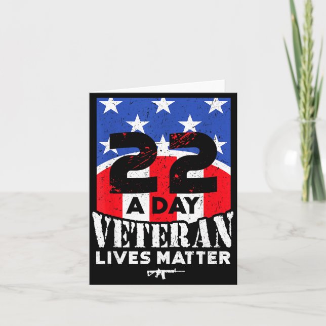 22 Day Veteran Lives Suicide Awareness  Card (Front)