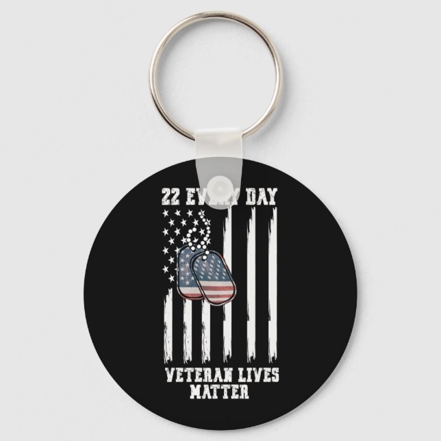 22 Every Day Veteran Awareness Performance Design Key Ring (Front)
