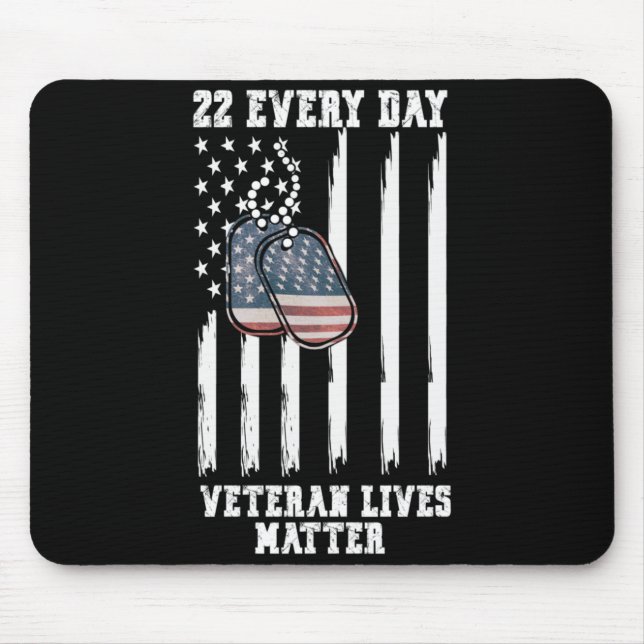 22 Every Day Veteran Awareness Performance Design Mouse Pad (Front)