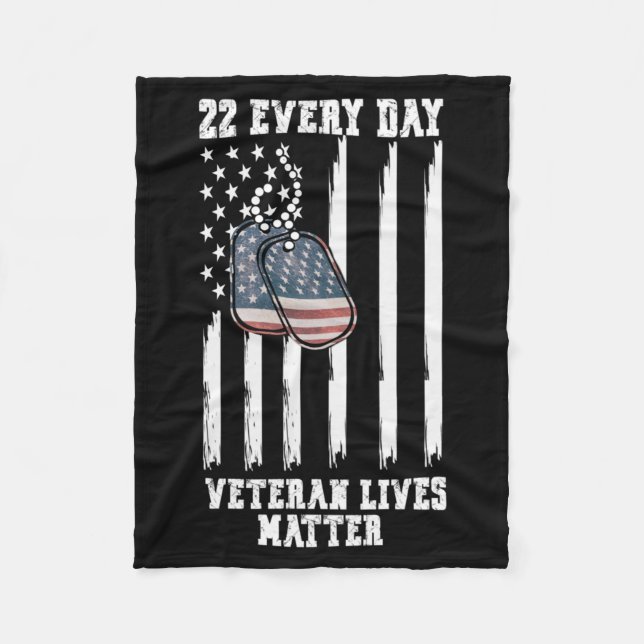 22 Every Day Veteran Awareness Performance Fleece Blanket (Front)
