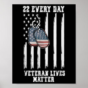 22 Every Day Veteran Lives Suicide Awareness Poster