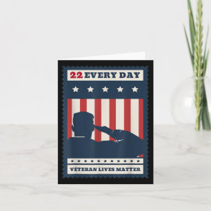 22 Every Day Veteran Lives Veteran Suicide Awarene Card
