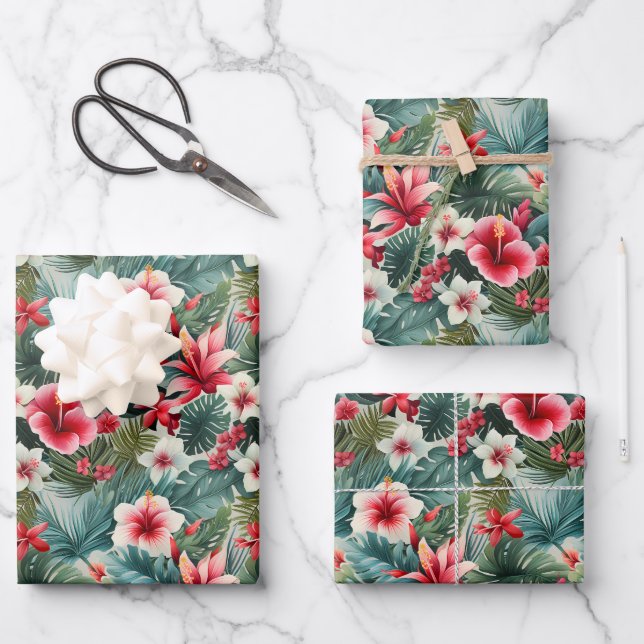 #22 Floral Pattern Wrapping Paper Sheet (Front)