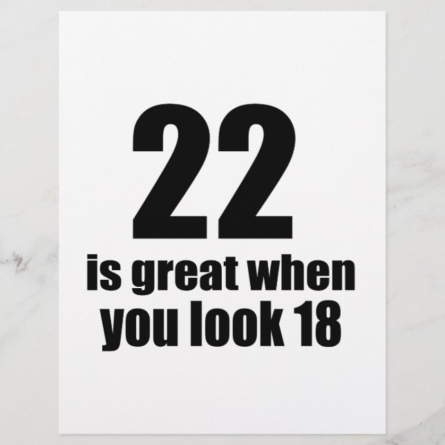 22 Is Great When You Look Birthday (Front)