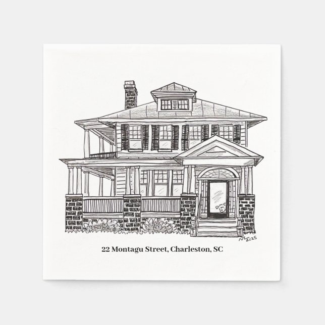 22 Montagu Street, Charleston, SC paper napkins (Front)