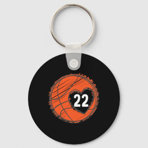 #22 Number 22 - Basketball Graphic Saying Ball Bba Key Ring