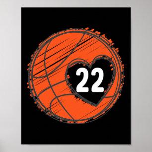#22 Number 22 - Basketball Graphic Saying Ball Bba Poster