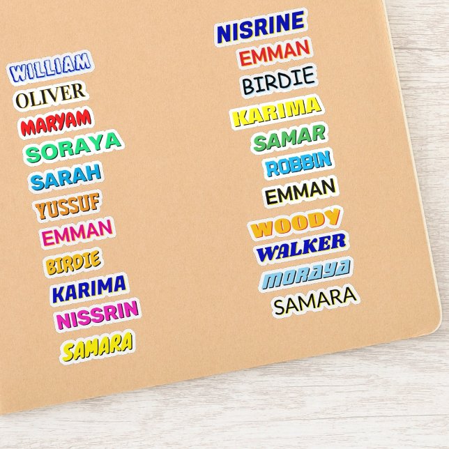 22 pcs (Waterproof Vinyl) Customised Name Stickers (custom name stickers bulk
)