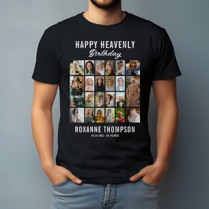 22 Photo Collage Heavenly Birthday Memorial T-Shirt