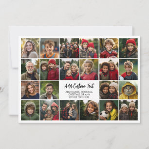 22 Photo Collage Modern Grid with 2 text boxes Holiday Card