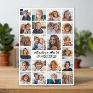 22 Photo Collage - Modern Minimal with Text Holiday Card