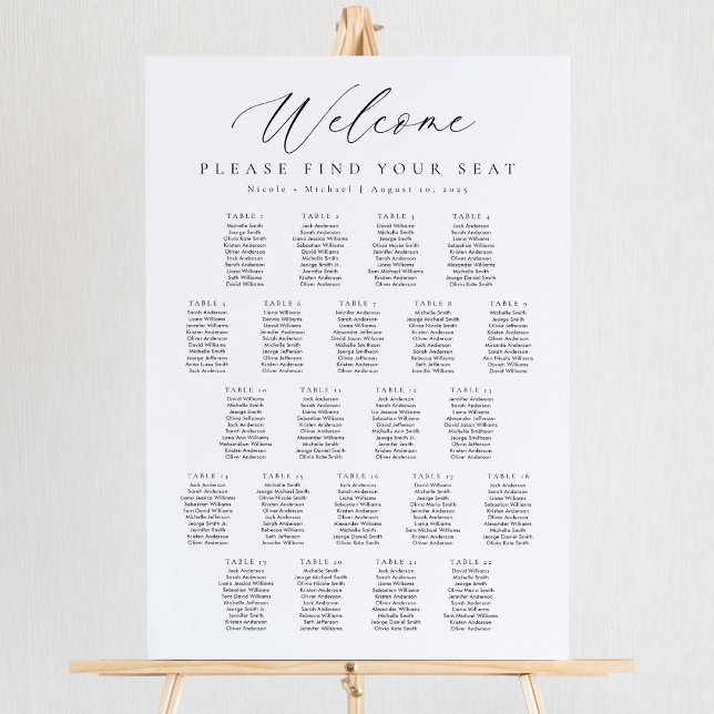 22 Tables Welcome Seating Chart (Creator Uploaded)