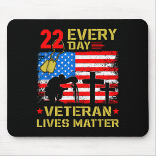 22 Veterans A Day Veteran Suicide Prevention Aware Mouse Pad