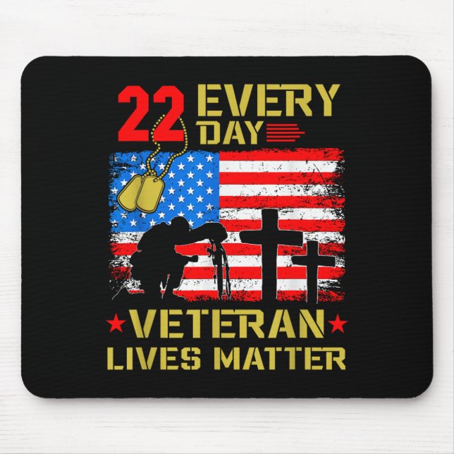 22 Veterans A Day Veteran Suicide Prevention Aware Mouse Pad (Front)