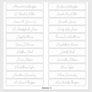 22 Wedding Guest Names Elegant Handwritten Script