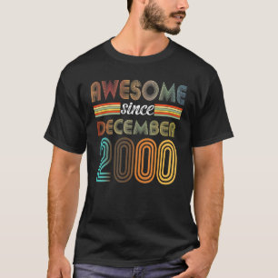 22 Year Old Awesome Since December 2000 22th Birth T-Shirt