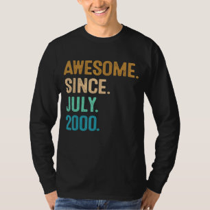 22 Year Old  Awesome Since July 2000 22nd Birthday T-Shirt