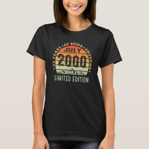 22 Year Old Awesome Since July 2000 22nd Birthday T-Shirt