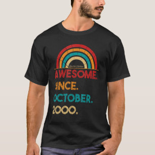 22 Year Old Awesome Since October 2000 22nd Birth T-Shirt