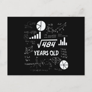 22 Year Old Bday Math Teacher 22nd Birthday Gift Postcard