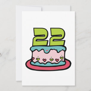 22 Year Old Birthday Cake Card