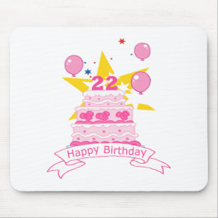 22 Year Old Birthday Cake Mouse Pad