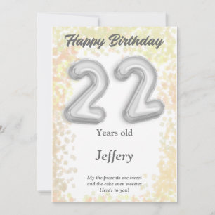 22 year old Happy Birthday card