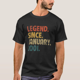 22 Year Old  Legend Since January 2001 22nd Birthd T-Shirt