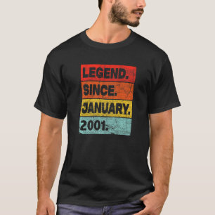 22 Year Old Legend Since January 2001 22nd Birthda T-Shirt