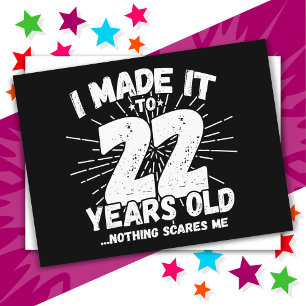 22 Year Old Sarcastic Meme Funny 22nd Birthday Postcard