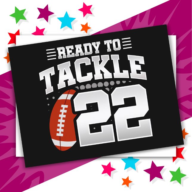 22 Year Old Tackle Football Party 22nd Birthday Postcard (Creator Uploaded)