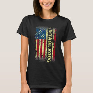 22 Year Old Vintage 2000 American Flag 22nd Birth T-Shirt