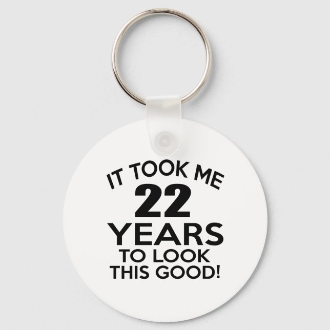 22 years birthday designs key ring (Front)