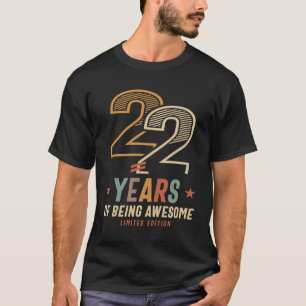 22 Years Of Being Awesome 2002 22nd Birthday T-Shirt