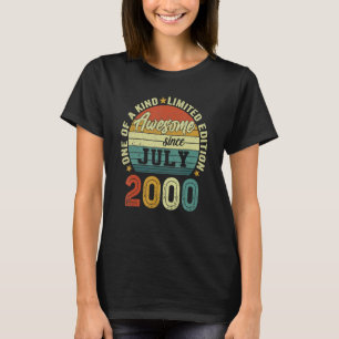 22 Years Old Birthday Awesome Since July 2000 22nd T-Shirt