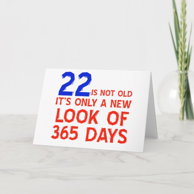 22 years Old birthday designs Card (Front)